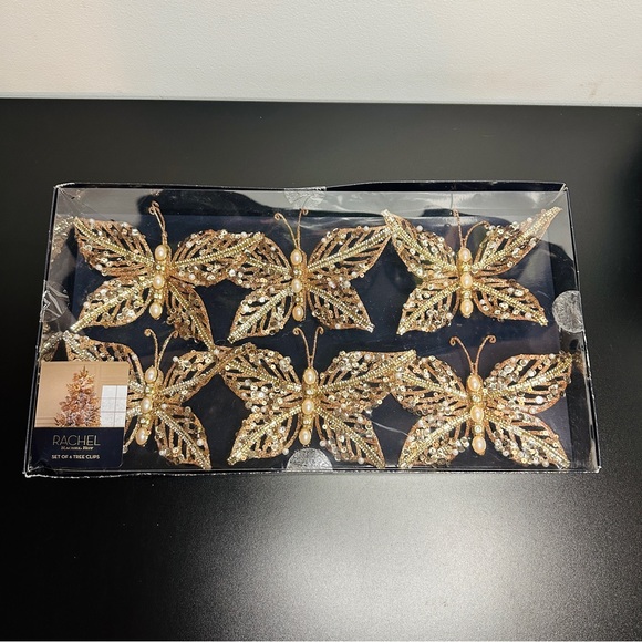 RACHEL Rachel Roy Gold-Colored Butterfly Tree Clip Ornaments NEW! - Picture 3 of 9